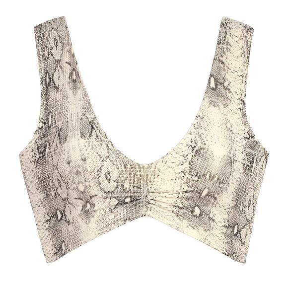 Montce Other - Montce Kim Variation Surf Top Snake Rib Print Sports Bra Bikini Swim Large